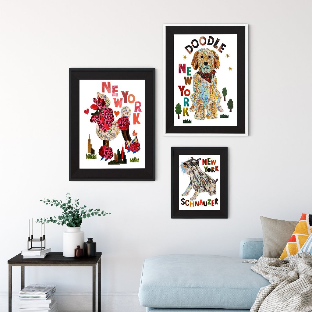 Map dog love Poodle/Poodle art
