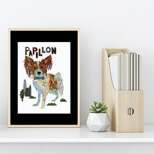 Papillon Dog Art Print - Papillon Art Print- Papillon Dog Art -Papillon Dog gift-Papillon