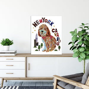 Map Dog CavaPoo Art