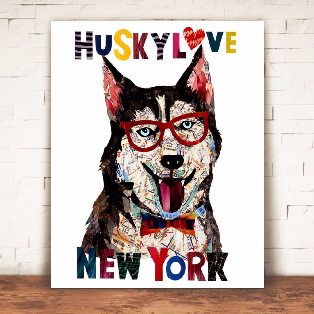 Map dog" Love HUSKY DOG"