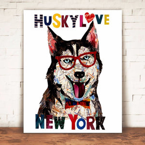 Map dog" Love HUSKY DOG"