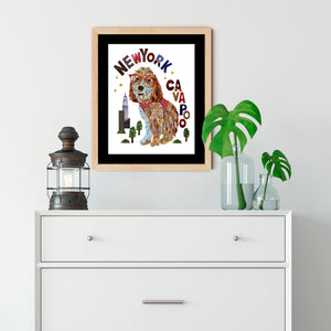 Map Dog CavaPoo Art