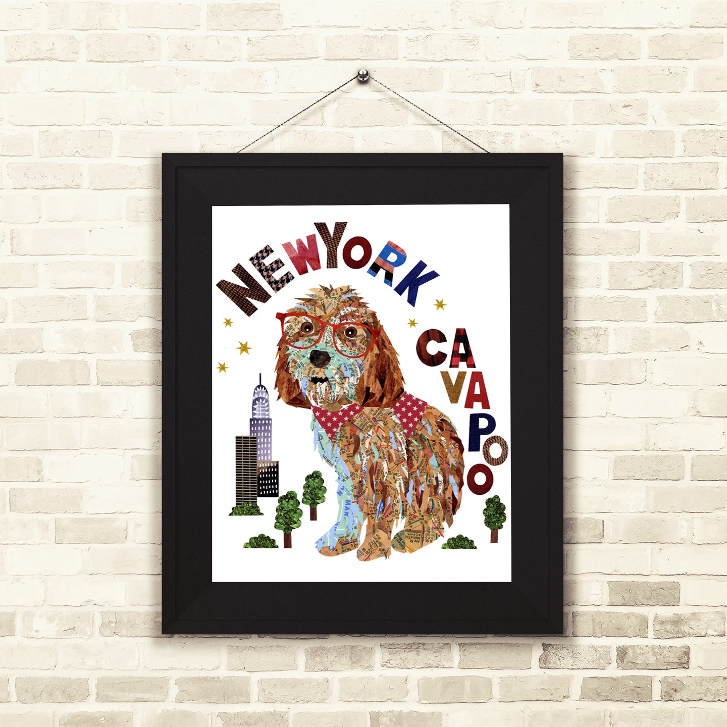 Map Dog CavaPoo Art