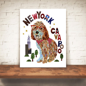 Map Dog CavaPoo Art