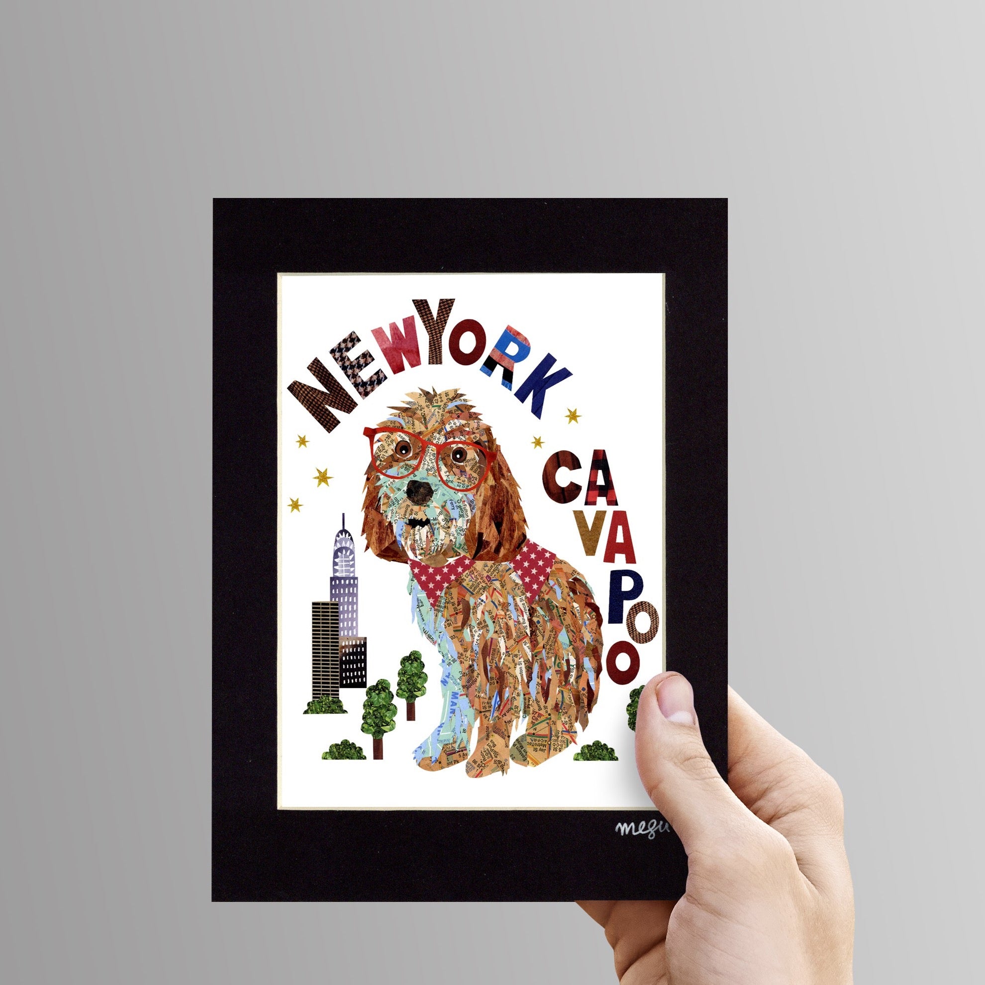 Map Dog CavaPoo Art