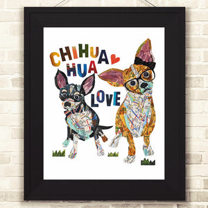Map dog love CHIHUAHUA dog /Chihuahua dog Art