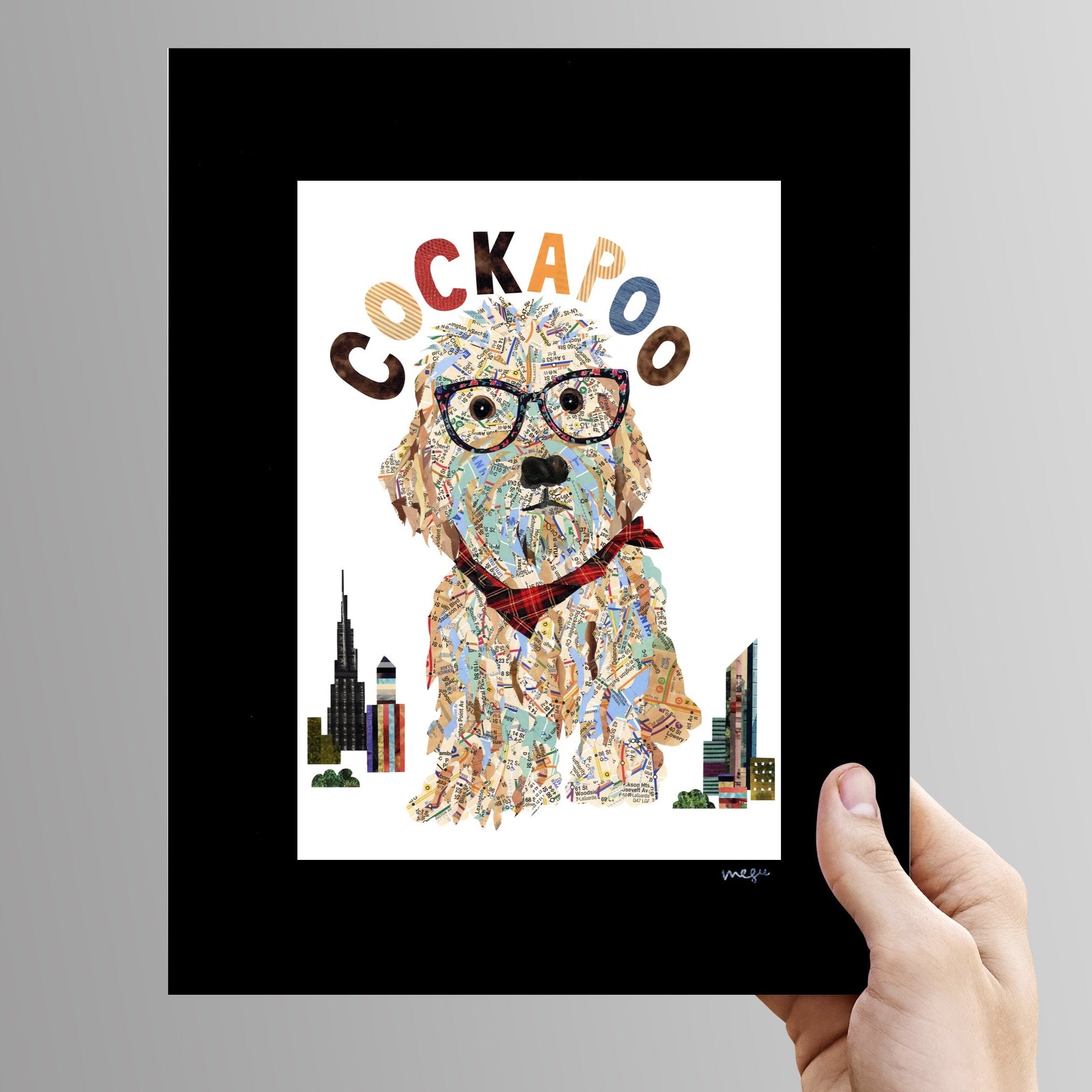 Map dog COCKAPOO /COCKAPOO ART PRINT