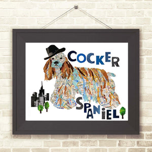 Map dog Cocker dog-Cocker spaniel Art
