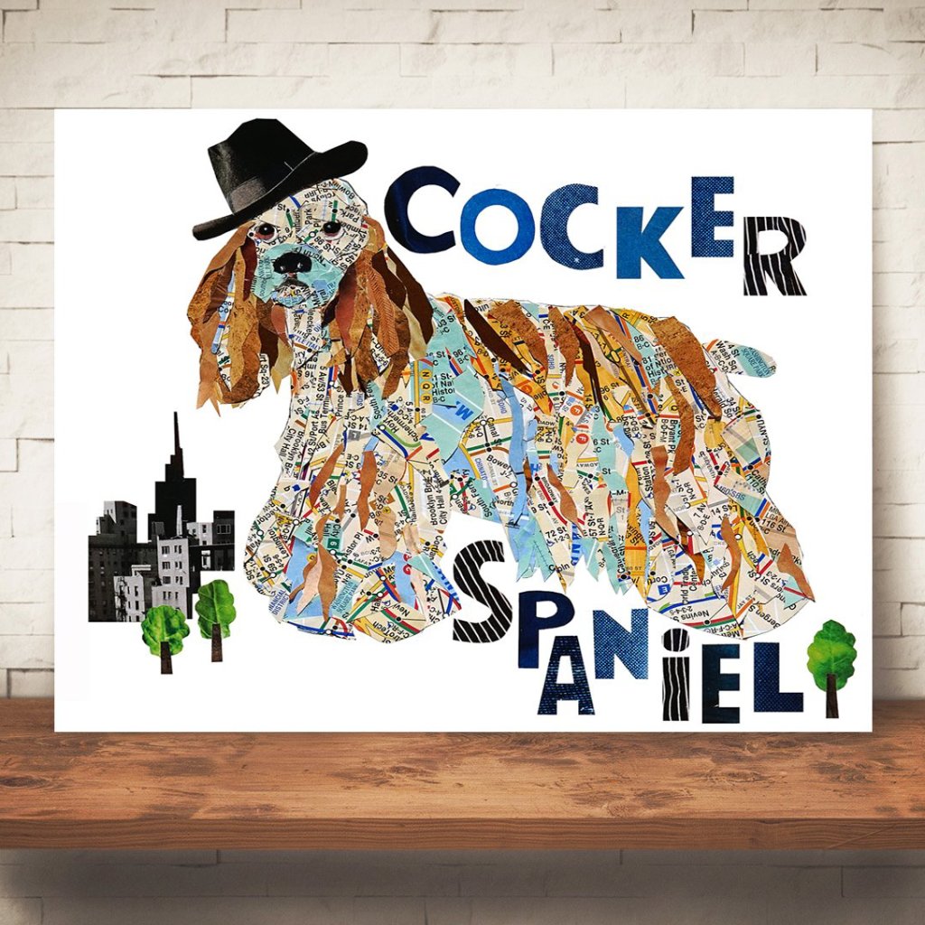 Map dog Cocker dog-Cocker spaniel Art