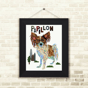 Papillon Dog Art Print - Papillon Art Print- Papillon Dog Art -Papillon Dog gift-Papillon