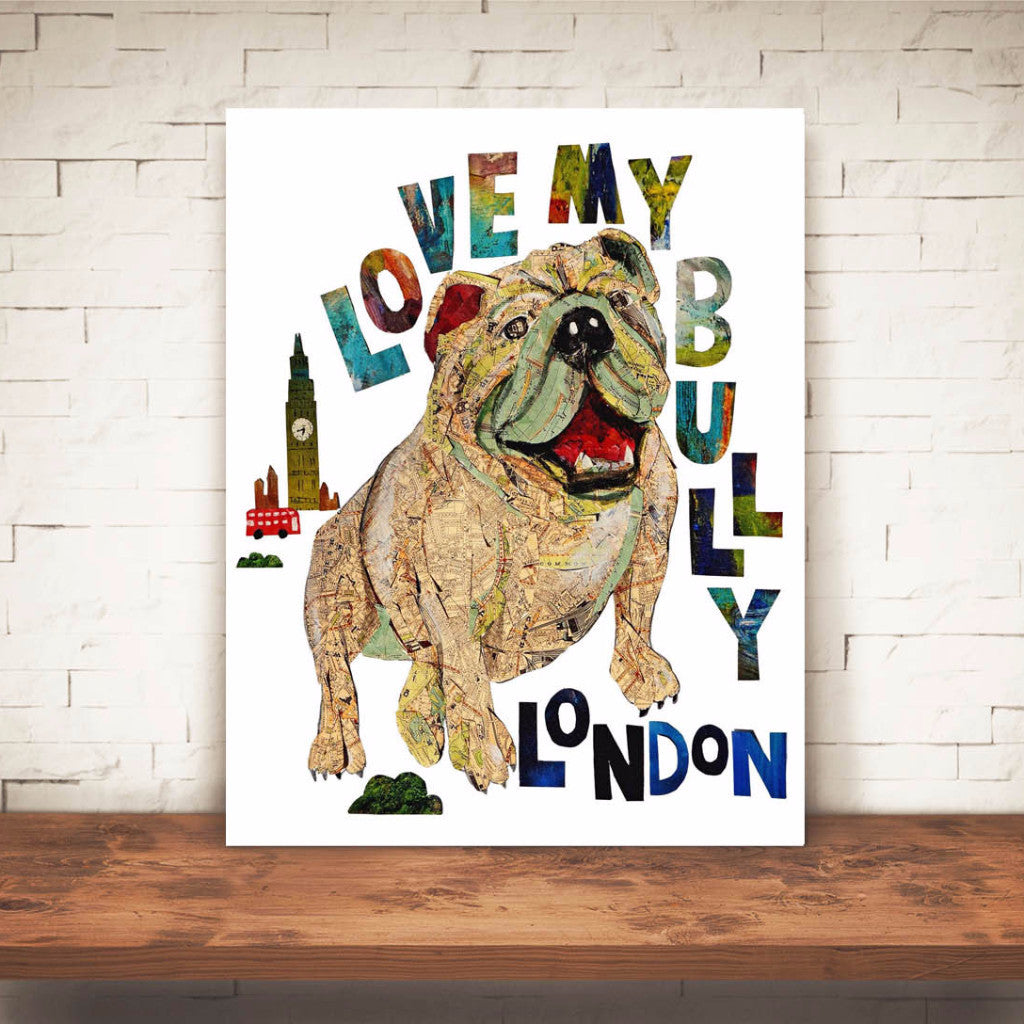 Map dog "Love English Bull dog"