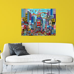 "The outstanding city of lights''  Times square New York Art
