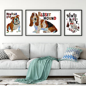 Basset hound dog Art Print