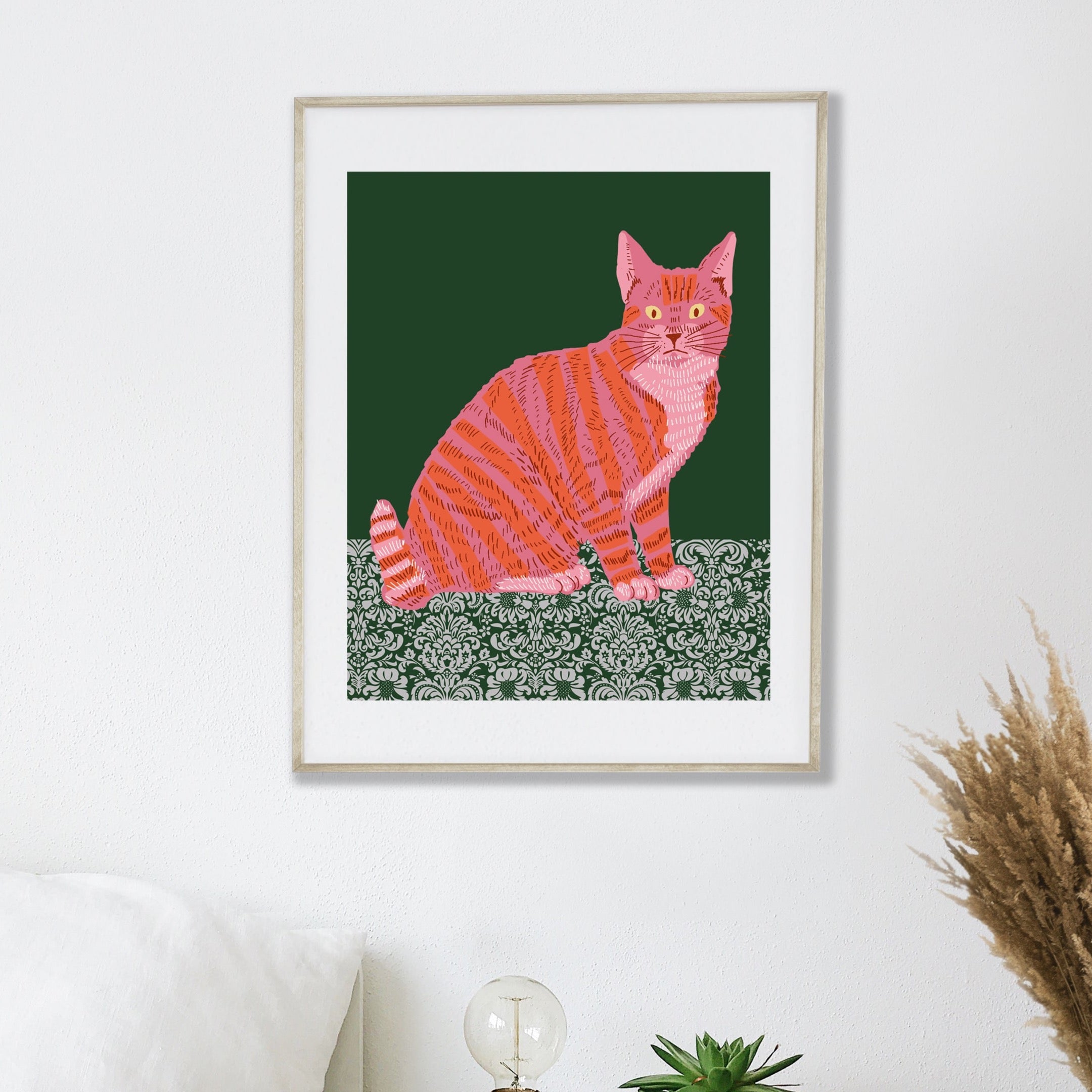 Cat art print/cat illustration /cat print wall art/art print cat/cat/cat art/cat New York art/cat /print cat/NEW YORK CAT/pink cat new york /pinky pilots/cat new york art print