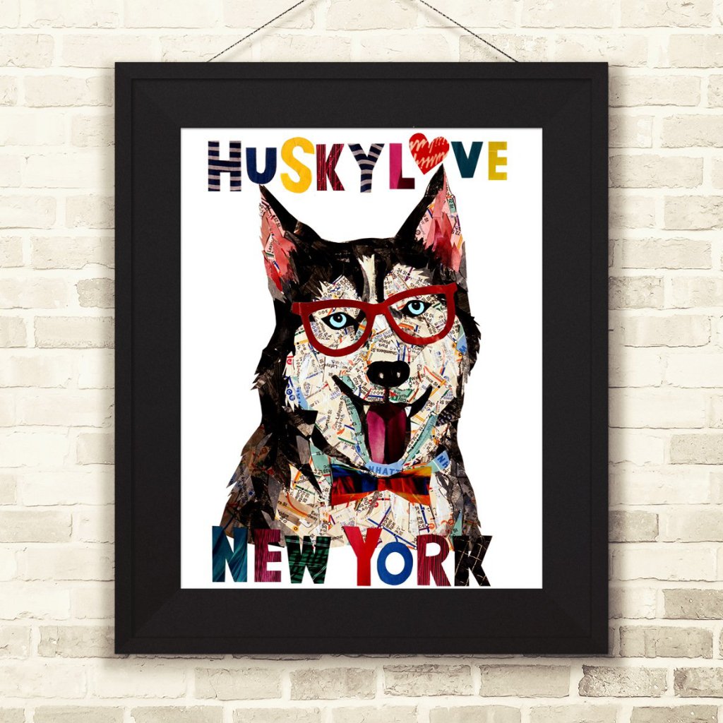 Map dog" Love HUSKY DOG"