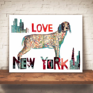 Map dog Love New  York