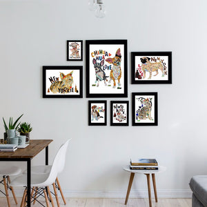 Map dog love Pug/ Pug dog Art