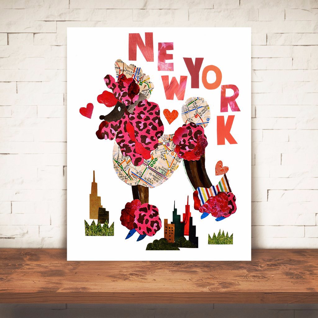 Map dog love Poodle/Poodle art