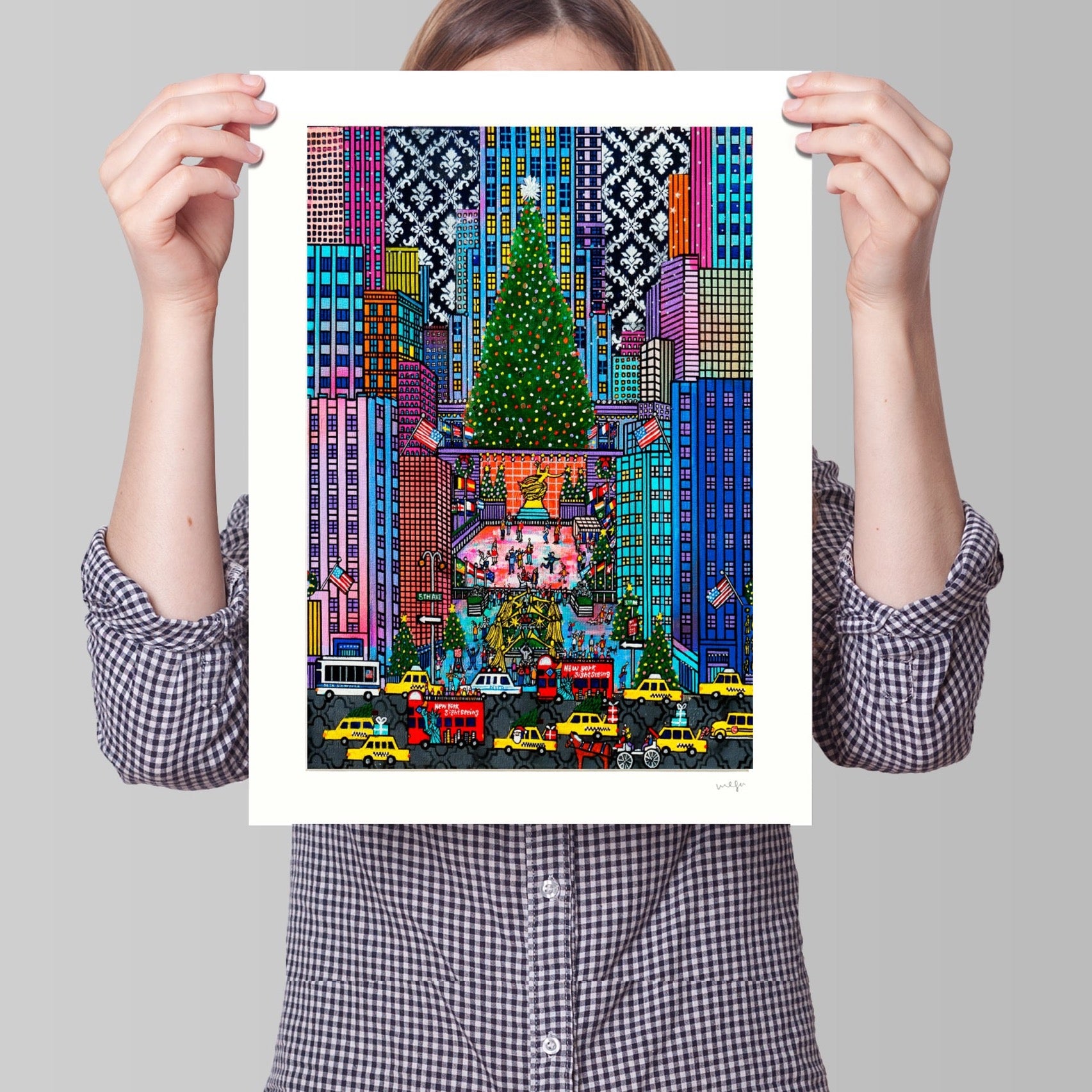 Merry Christmas in NYC" Rockefeller center New York /5TH AVE NYC