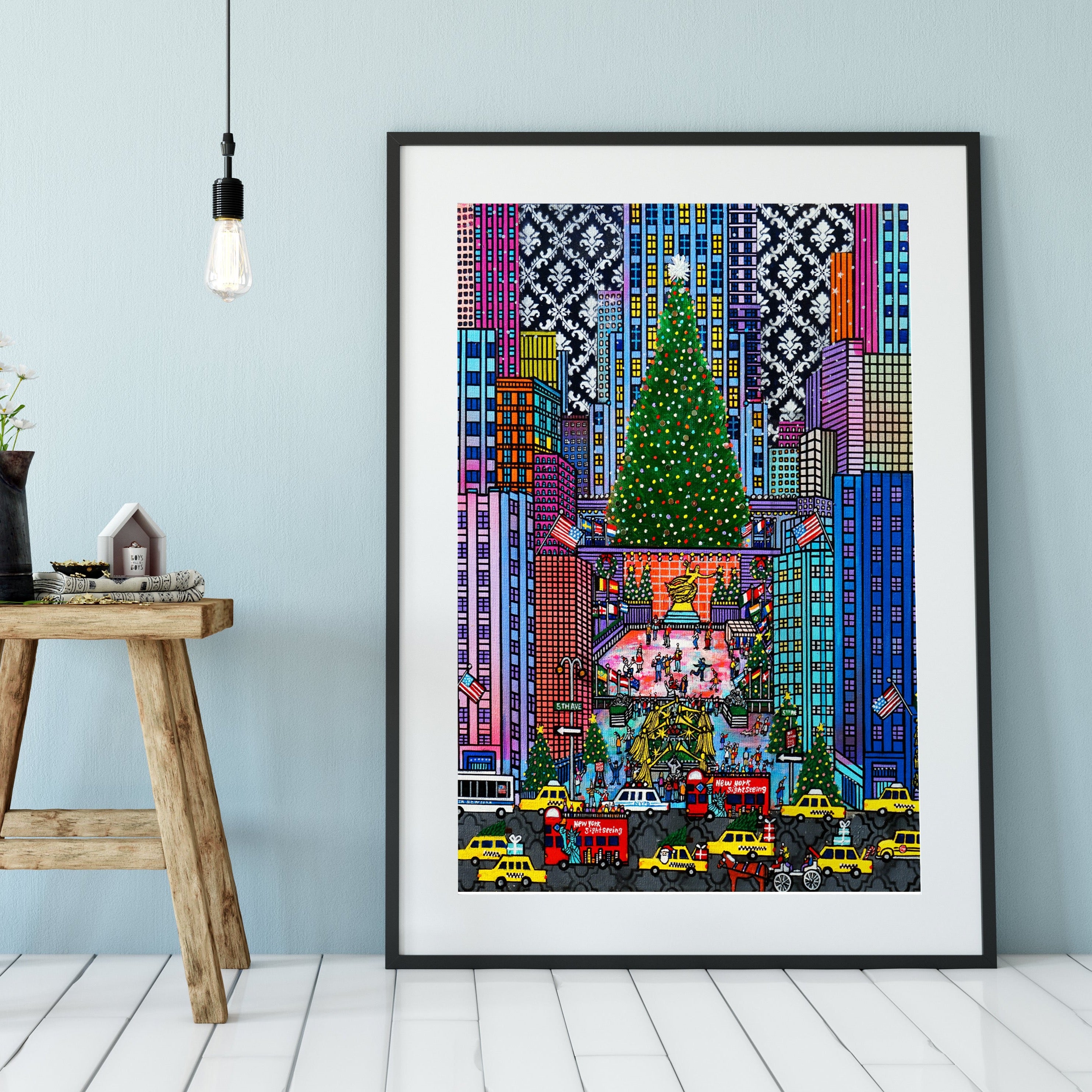 Merry Christmas in NYC" Rockefeller center New York /5TH AVE NYC