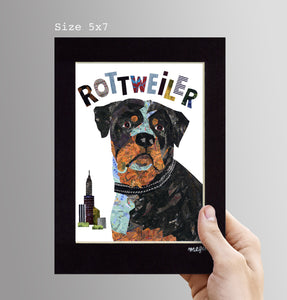 Map dog ROTTWEILER dog art