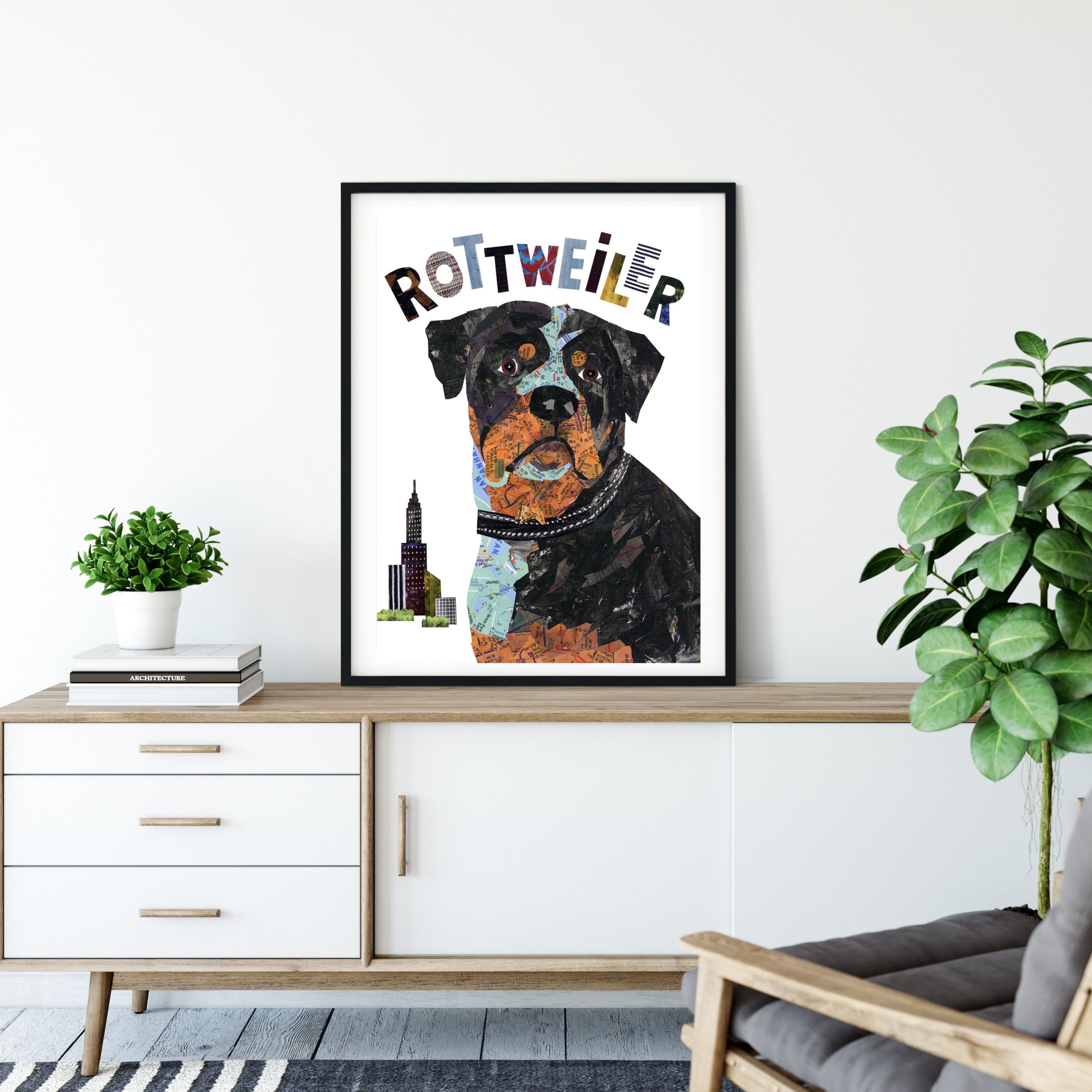Map dog ROTTWEILER dog art