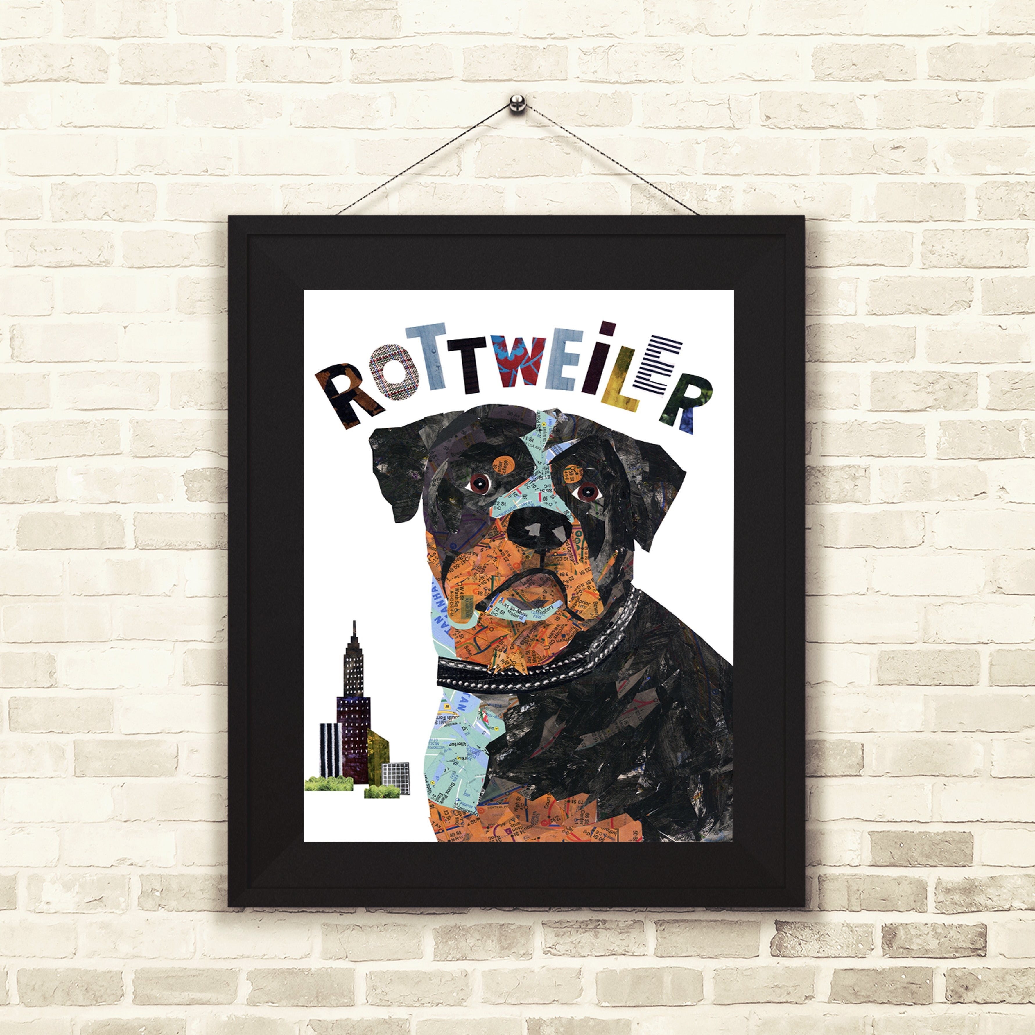 Map dog ROTTWEILER dog art
