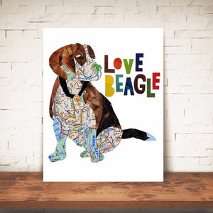 Map dog "Love Beagle dog"