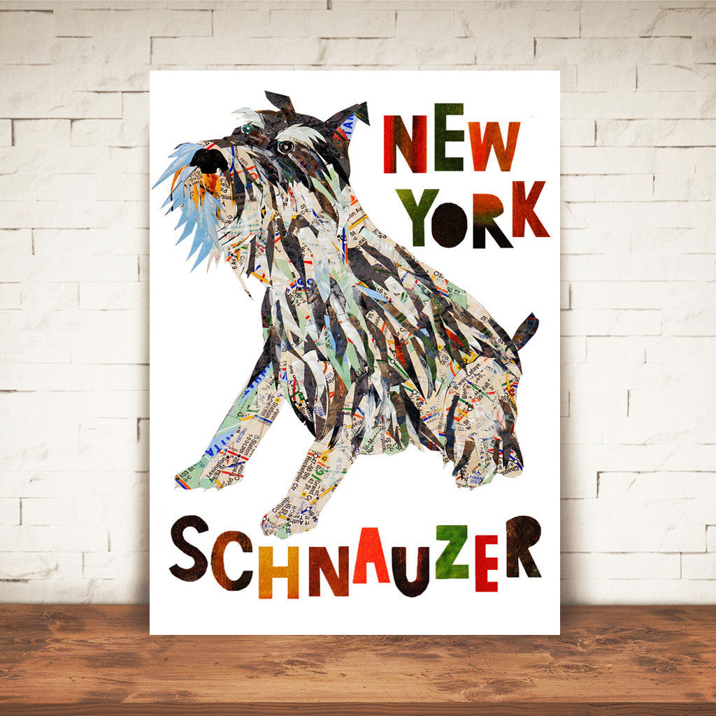 Map dog love schnauzer dog