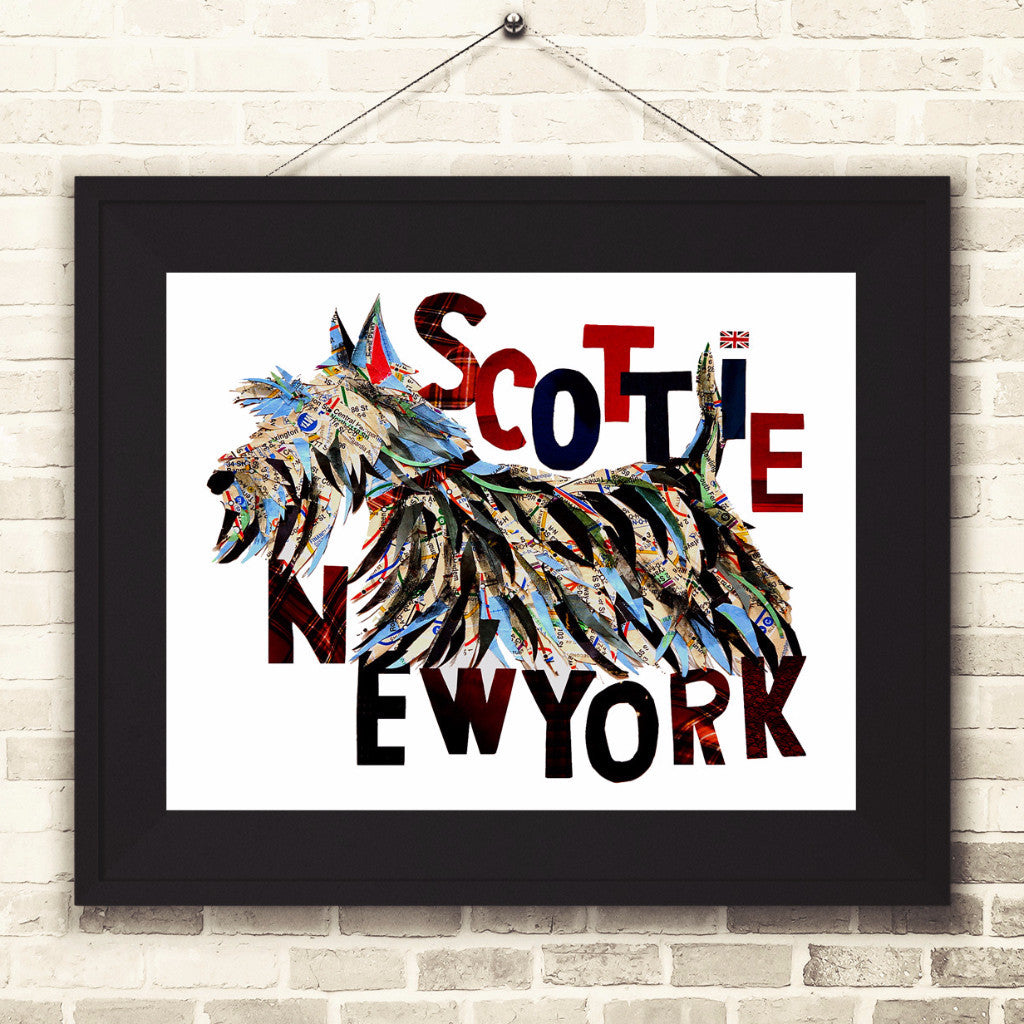 Map dog Love Scottie dog