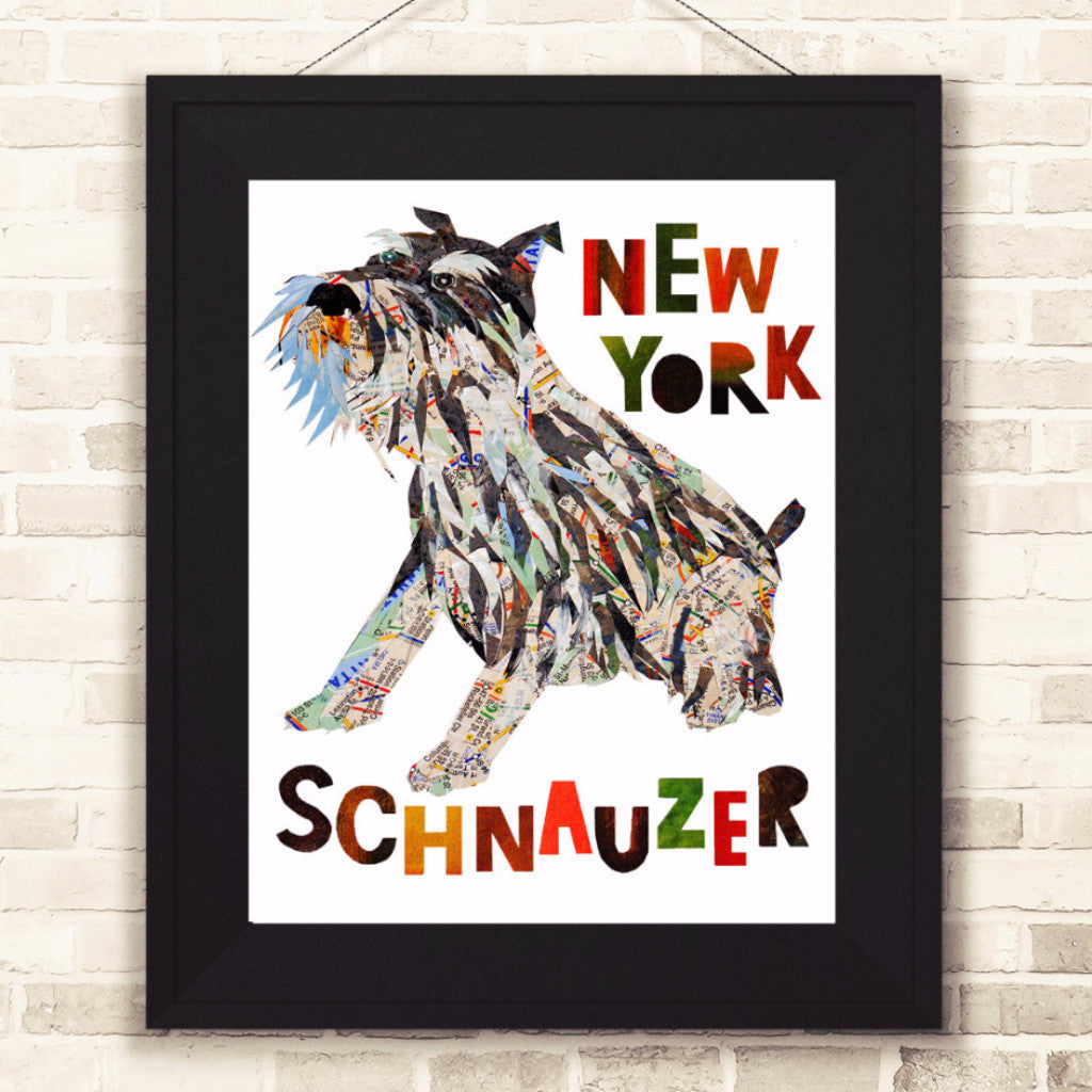Map dog love schnauzer dog
