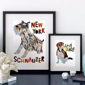 Map dog love schnauzer dog
