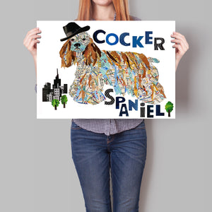 Map dog Cocker dog-Cocker spaniel Art